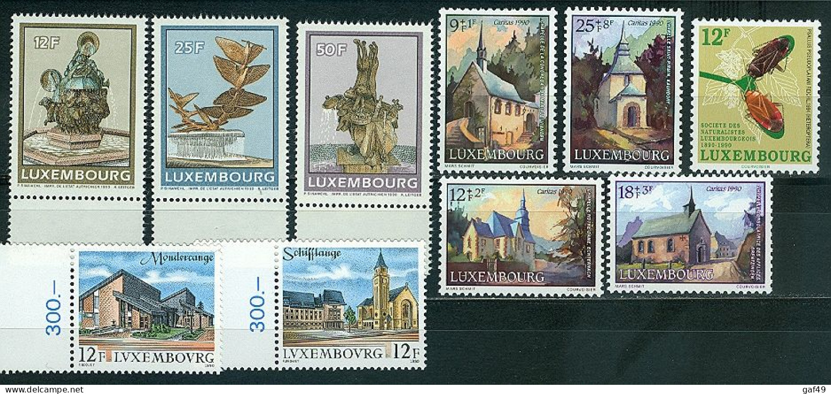 Luxembourg 1990 (3 Scans) Entre N° 1186 & 1212 (Y&T) Dont Bloc N° 16 Neufs Sans Charnière Très Frais - Années Complètes