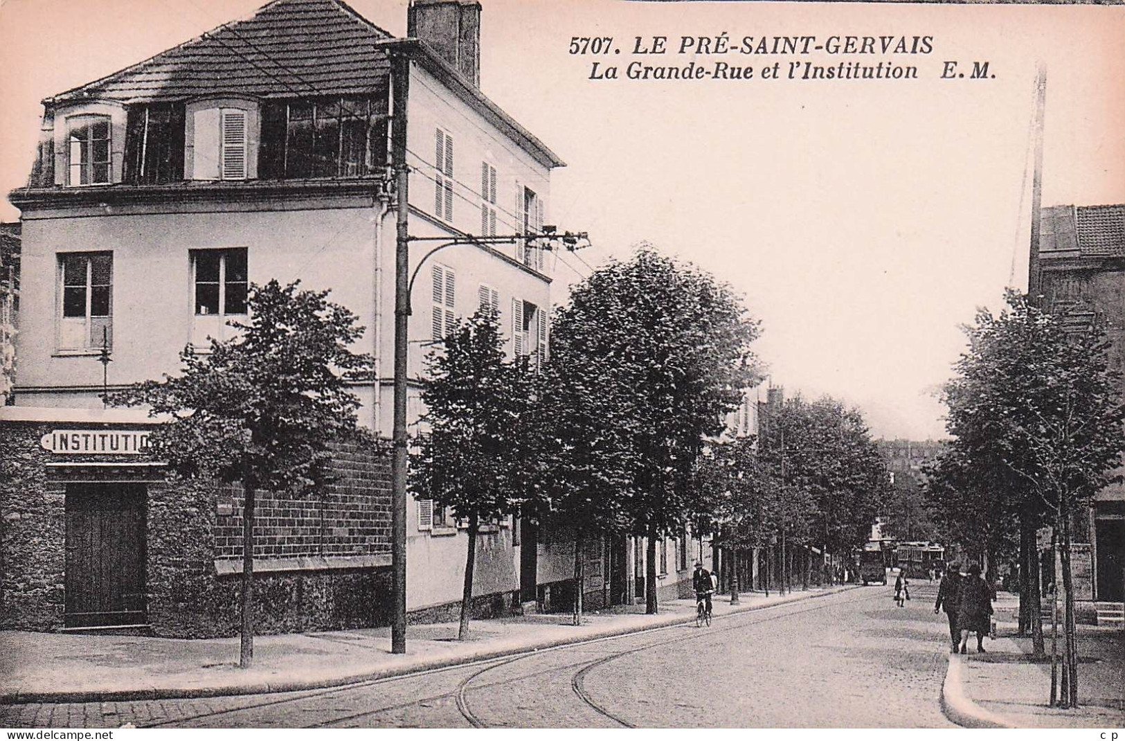 Le Pré Saint Gervais -  Grande Rue Et L'Institution  -   CPA °J - Le Pre Saint Gervais