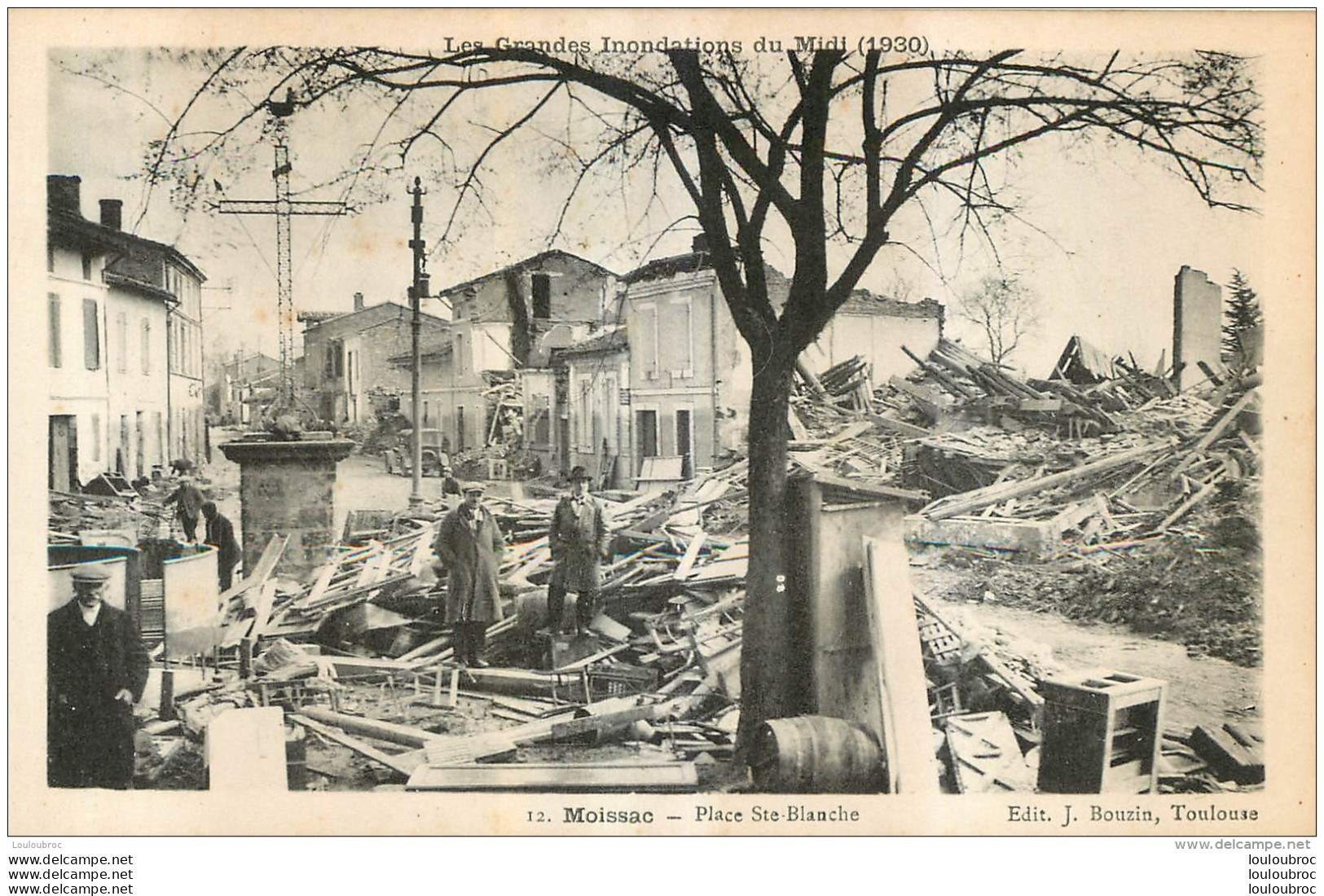 MOISSAC  LES GRANDES INONDATIONS DU MIDI 1930  PLACE SAINTE BLANCHE - Moissac