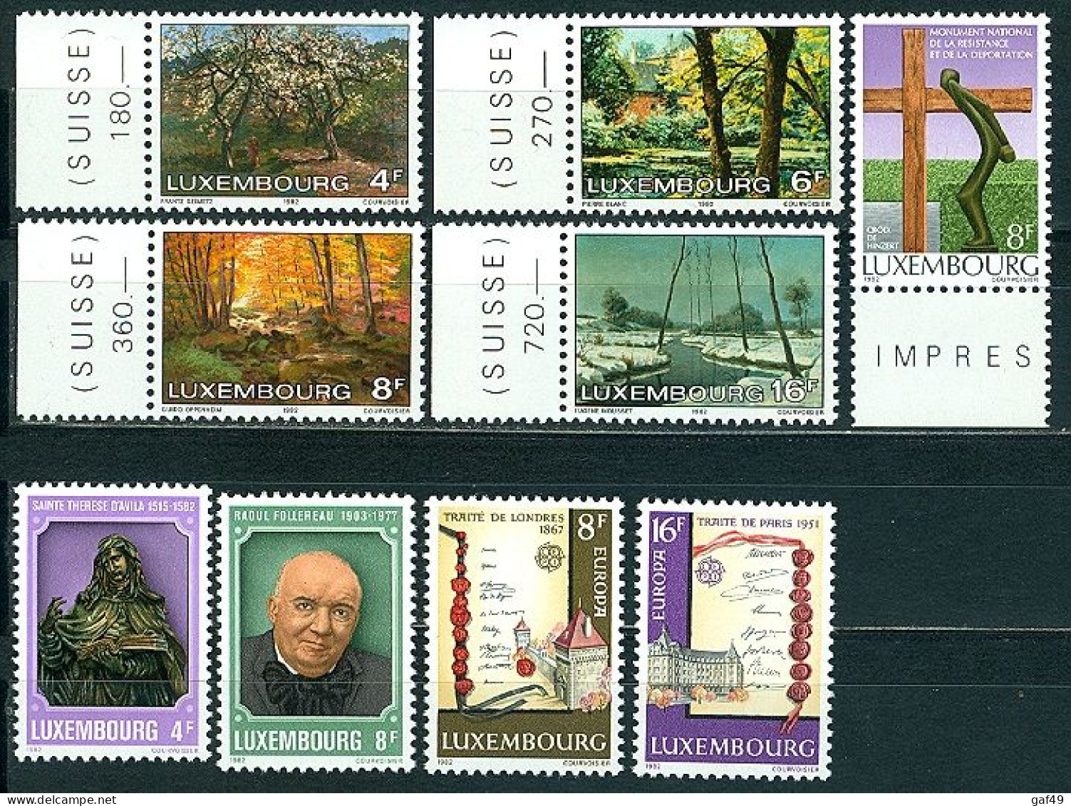 Luxembourg 1982 (2 Scans) Entre N° 997 & 1017 (Y&T)  Neufs Sans Charnière Très Frais - Unused Stamps