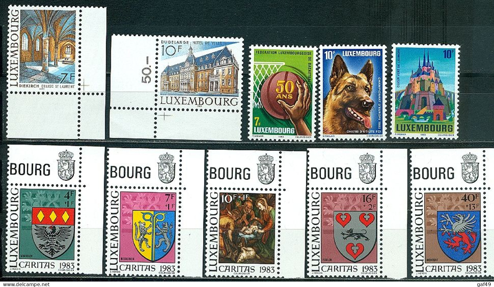 Luxembourg 1983 (2 Scans) Entre N° 1018 & 1040 (Y&T)  Sans Le N° 1030 Neufs Sans Charnière Très Frais - Unused Stamps