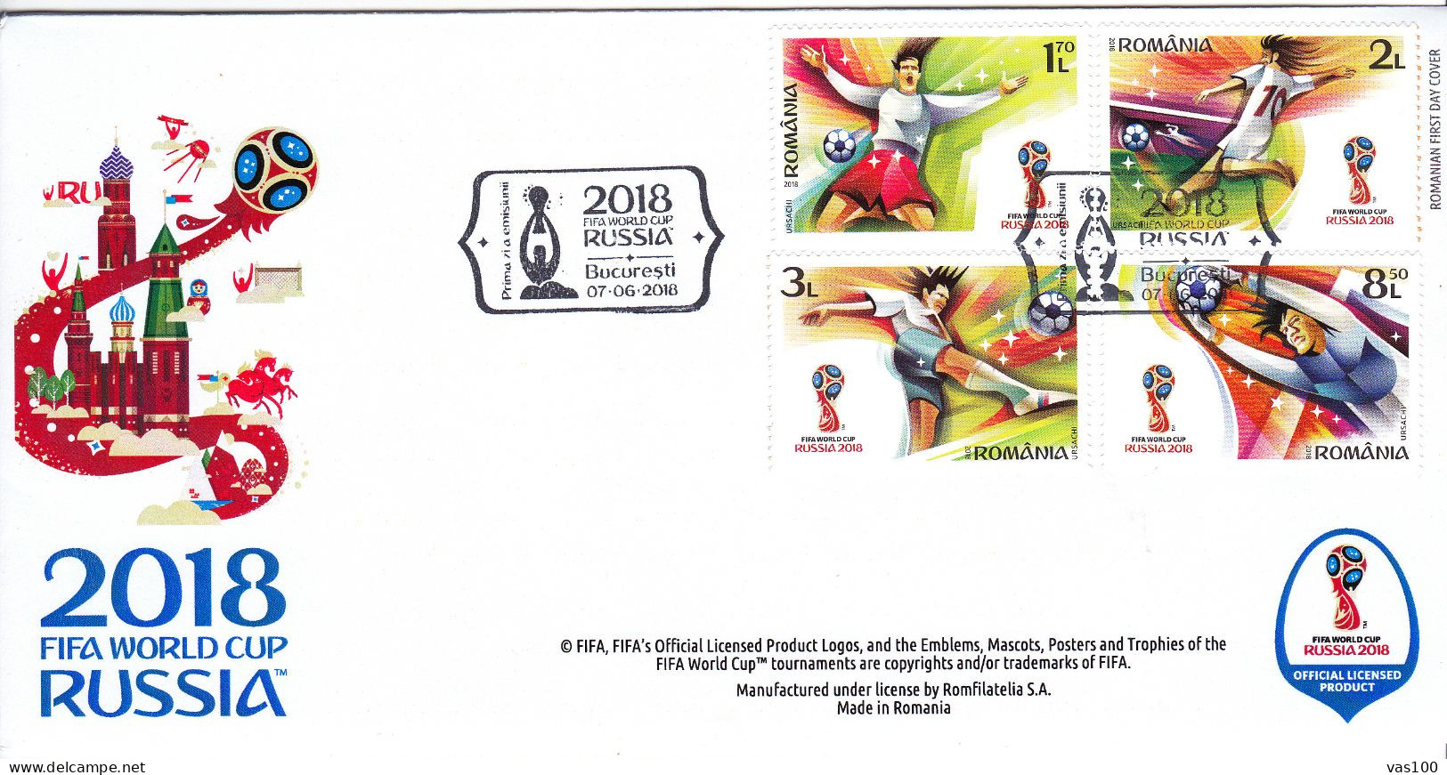 FIFA WORLD CUP RUSSIA,2018 COVERS  FDC , ROMANIA. - 2018 – Russia