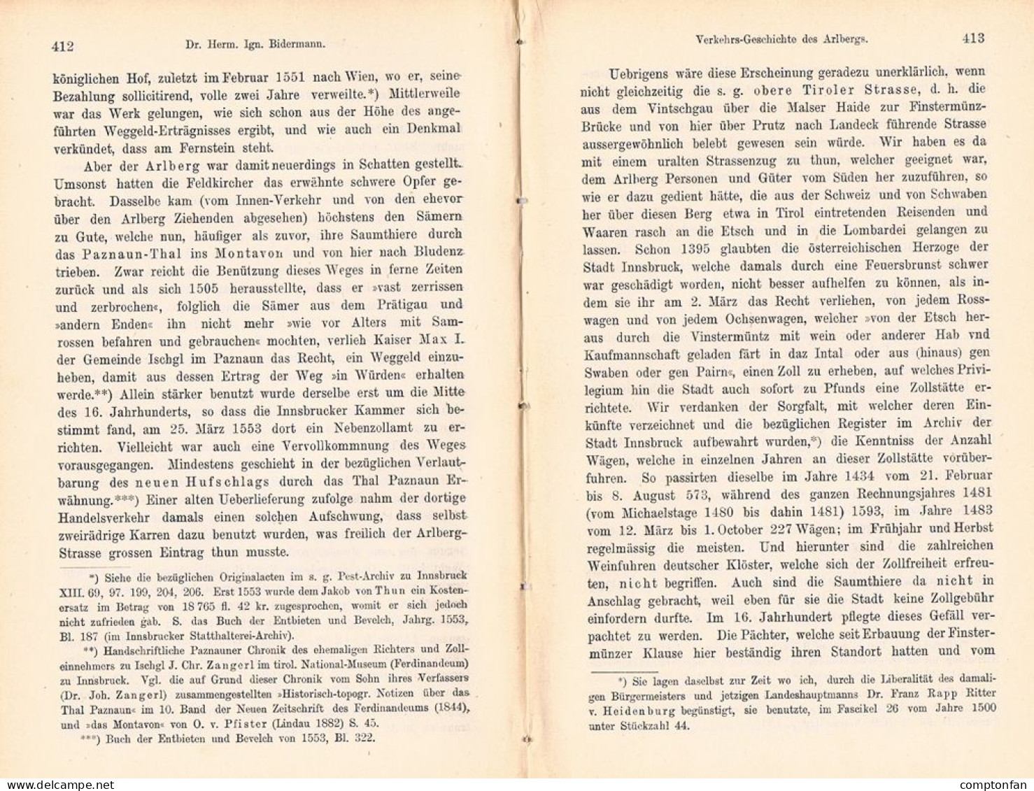 A102 1498 Bidermann Arlberg Und Umgebung Verkehrsgeschicht Artikel 1884 - Autres & Non Classés