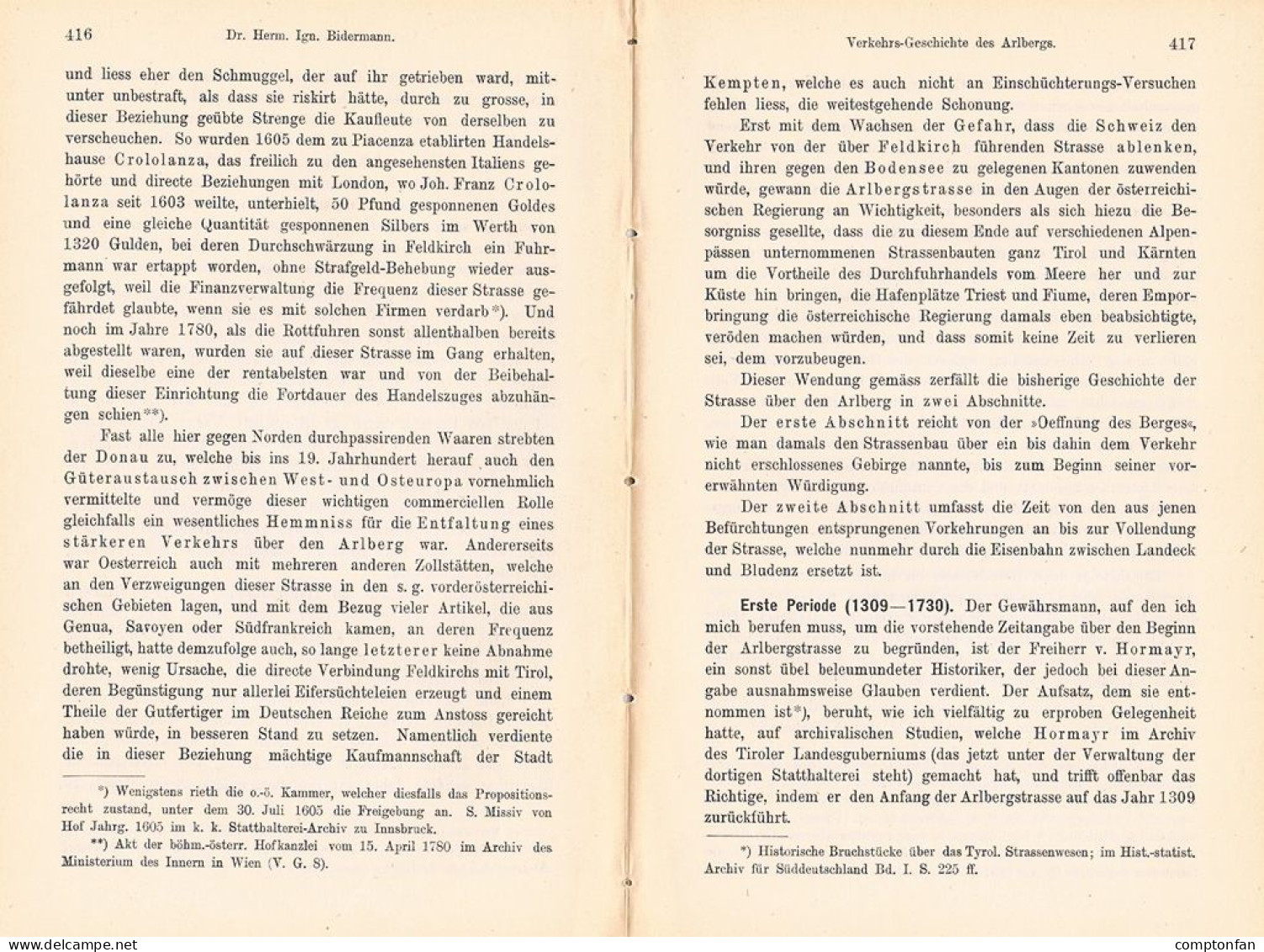 A102 1498 Bidermann Arlberg Und Umgebung Verkehrsgeschicht Artikel 1884 - Sonstige & Ohne Zuordnung