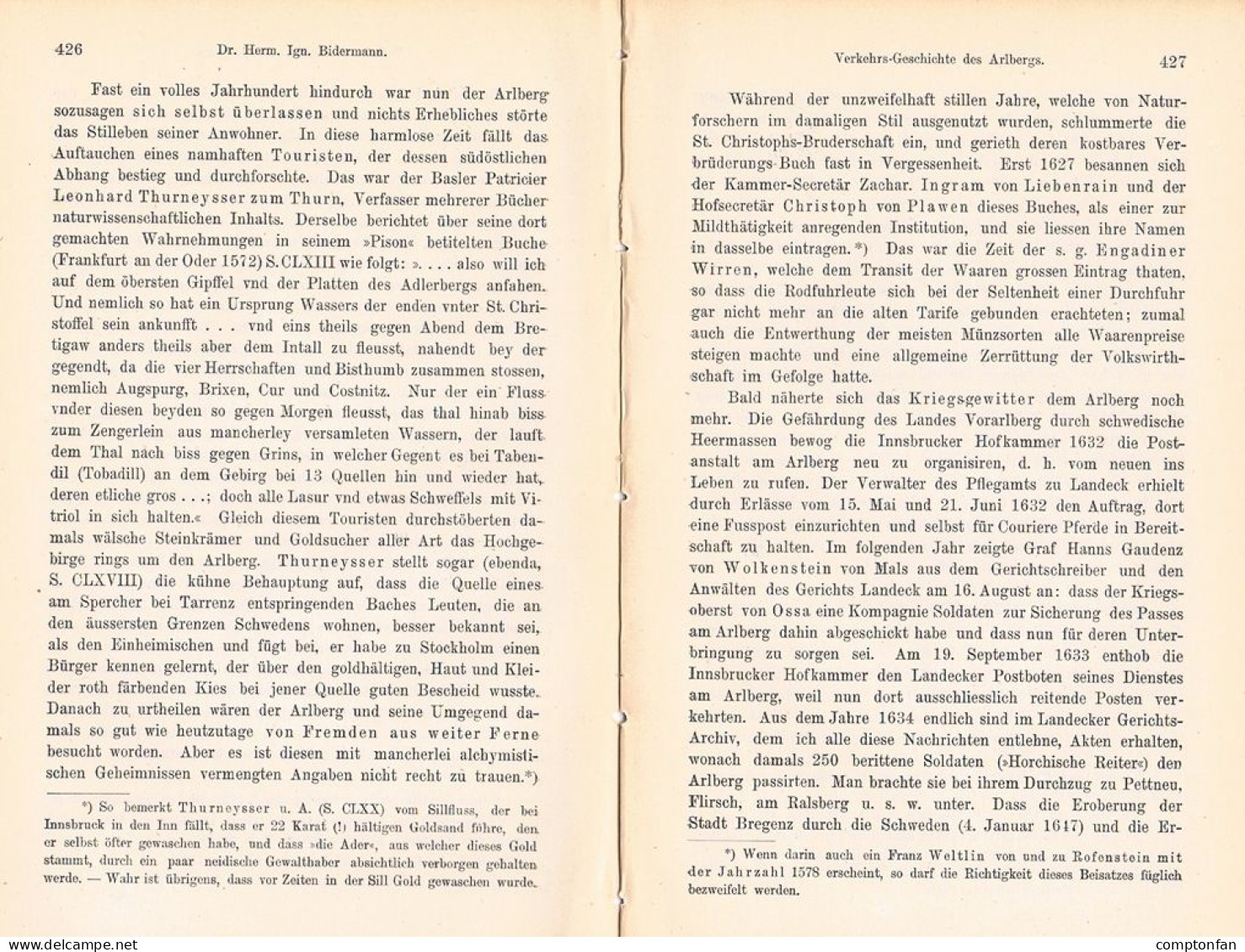 A102 1498 Bidermann Arlberg Und Umgebung Verkehrsgeschicht Artikel 1884 - Other & Unclassified