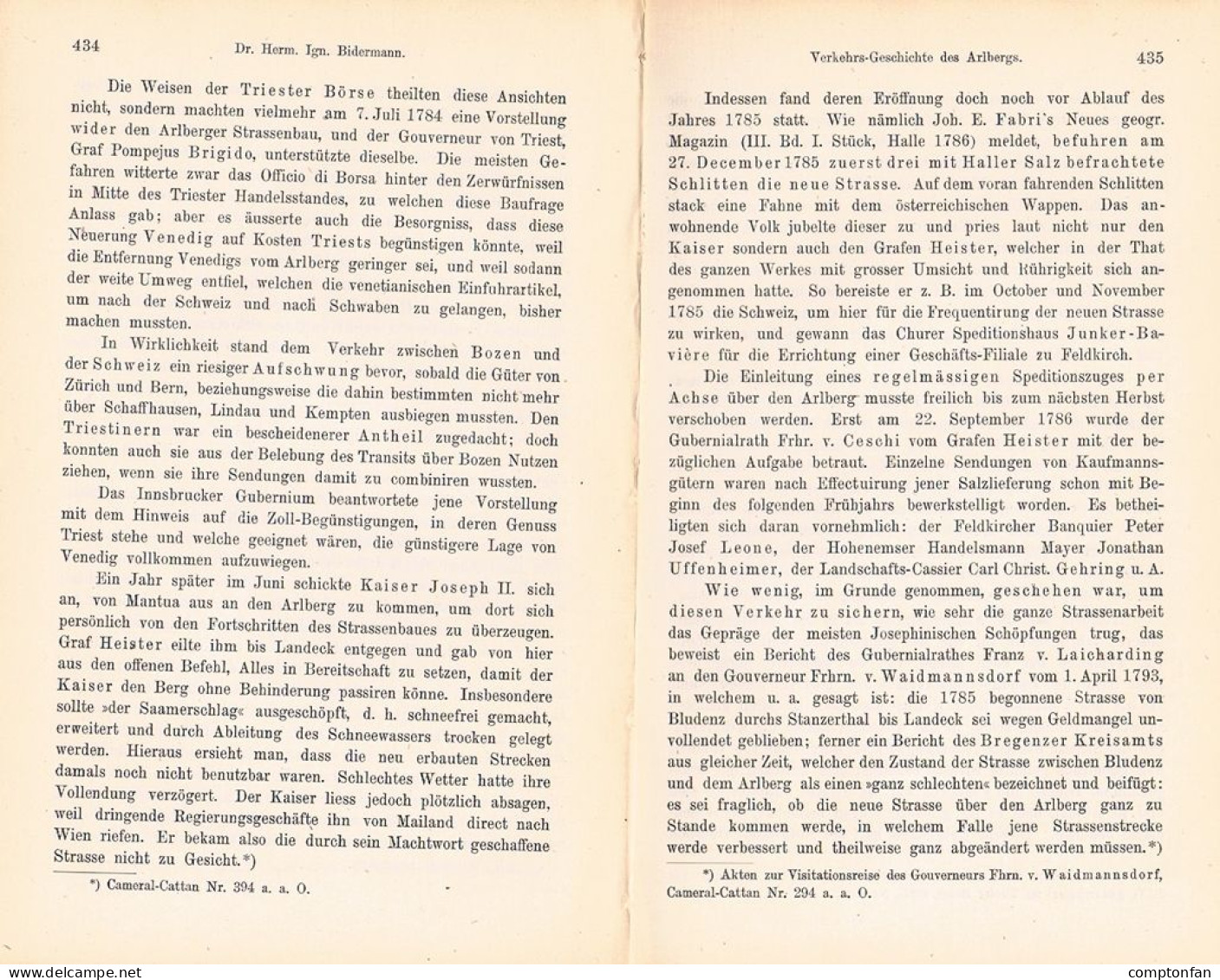 A102 1498 Bidermann Arlberg Und Umgebung Verkehrsgeschicht Artikel 1884 - Sonstige & Ohne Zuordnung