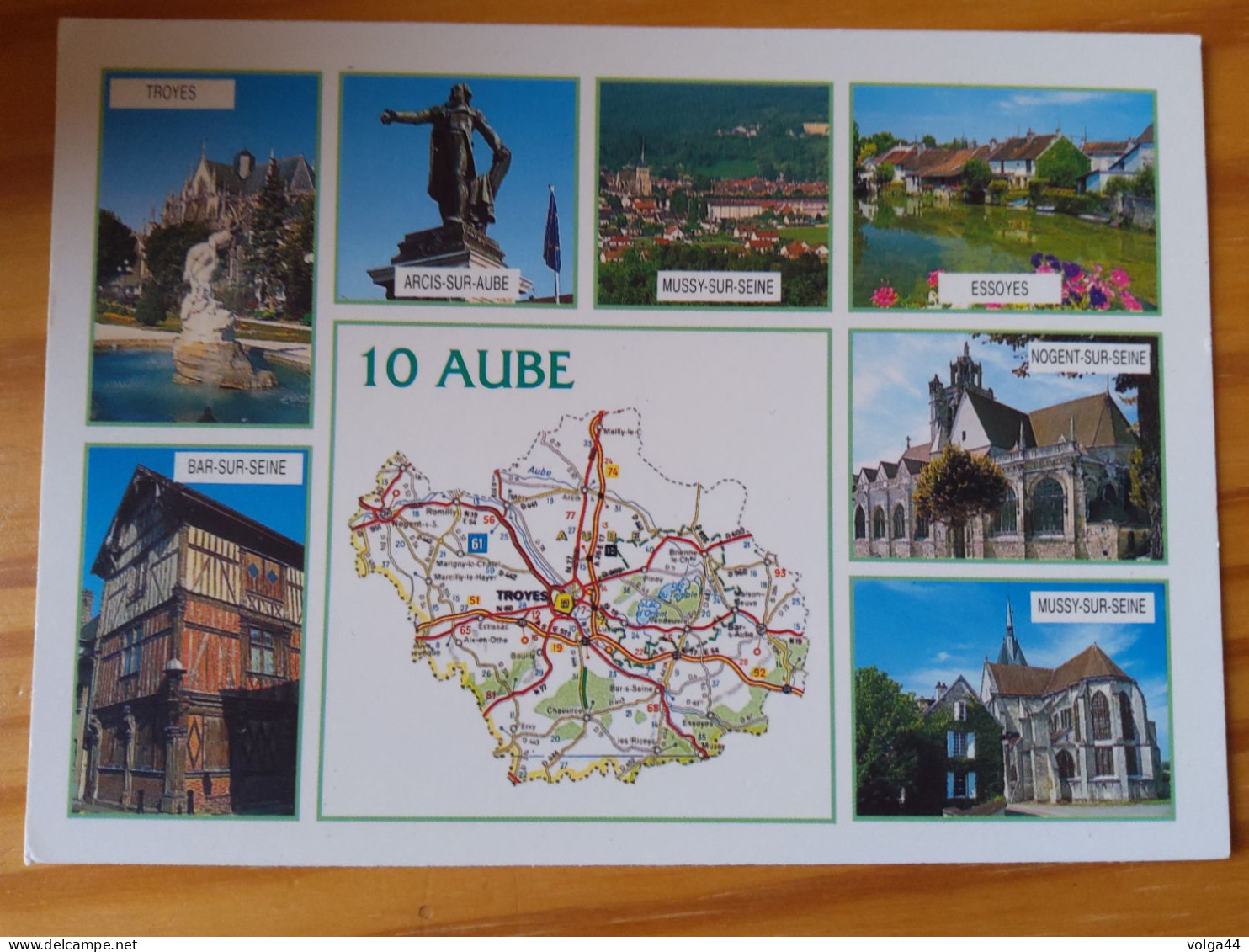 10 - L'AUBE -  Carte Géographique - Contour Du Département Avec Multivues - Landkarten