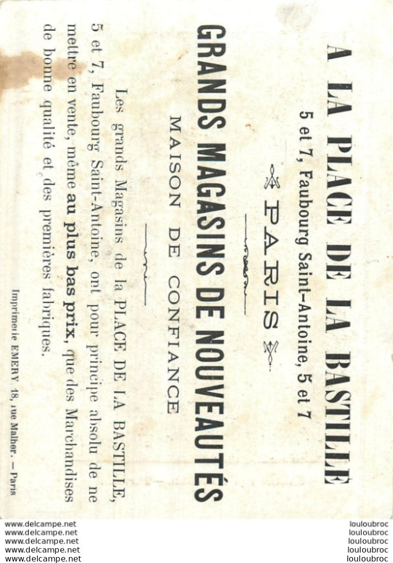 CHROMO  A LA PLACE DE LA BASTILLE GRANDS MAGASINS DE NOUVEAUTES SALON 1891 MORAND - Altri & Non Classificati