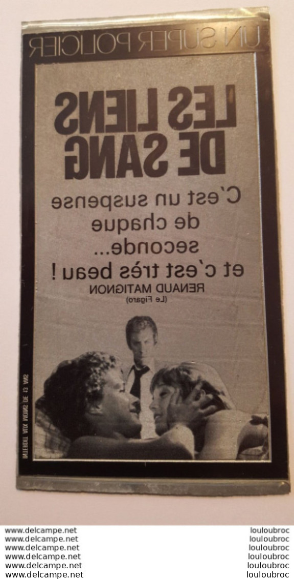 PLAQUE METAL PUBLICITAIRE FILM  LES LIENS DE SANG 1978  CLAUDE CHABROL - Otros & Sin Clasificación