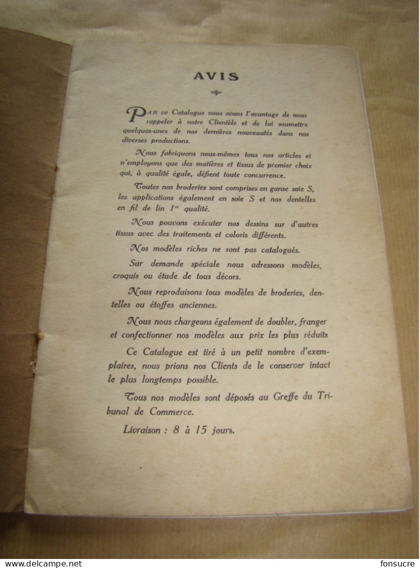 VR20 Catalogue Des Tentures Artistiques N°33 BERAUD & Cie Etoffe Broderie Dentelle 24 Pages Vers 1920 - Publicités