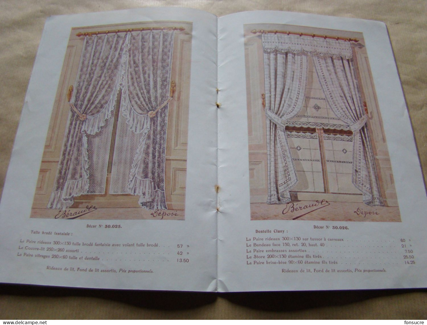 VR20 Catalogue des Tentures Artistiques n°33 BERAUD & Cie Etoffe Broderie Dentelle 24 pages vers 1920
