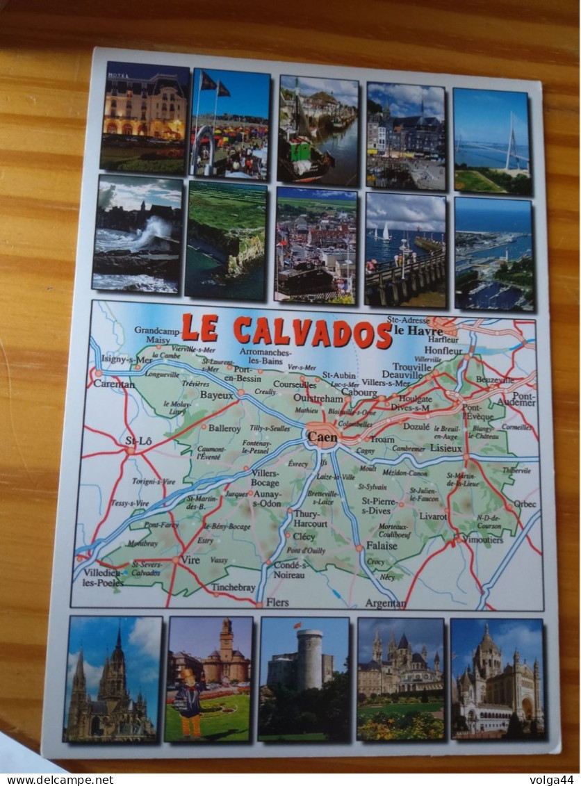 14 - CALVADOS -  Carte Géographique - Contour Du Département Avec Multivues - Carte Geografiche