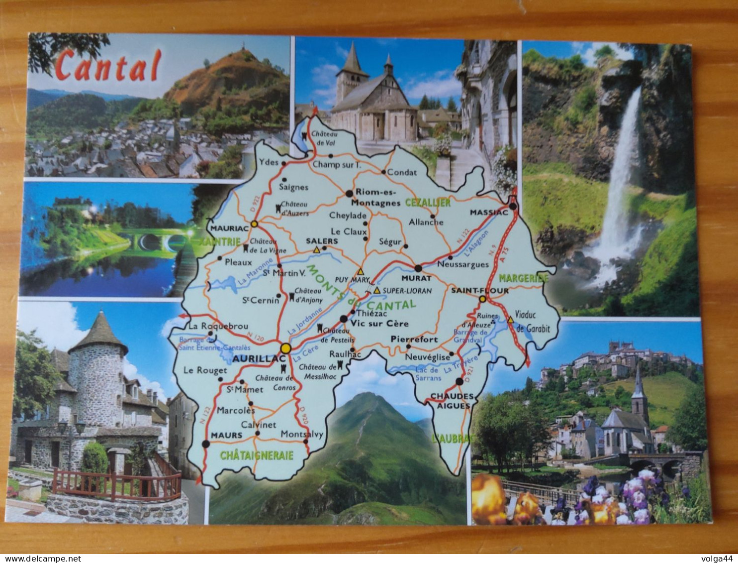 15 - LE CANTAL -  Carte Géographique - Contour Du Département Avec Multivues - Landkarten