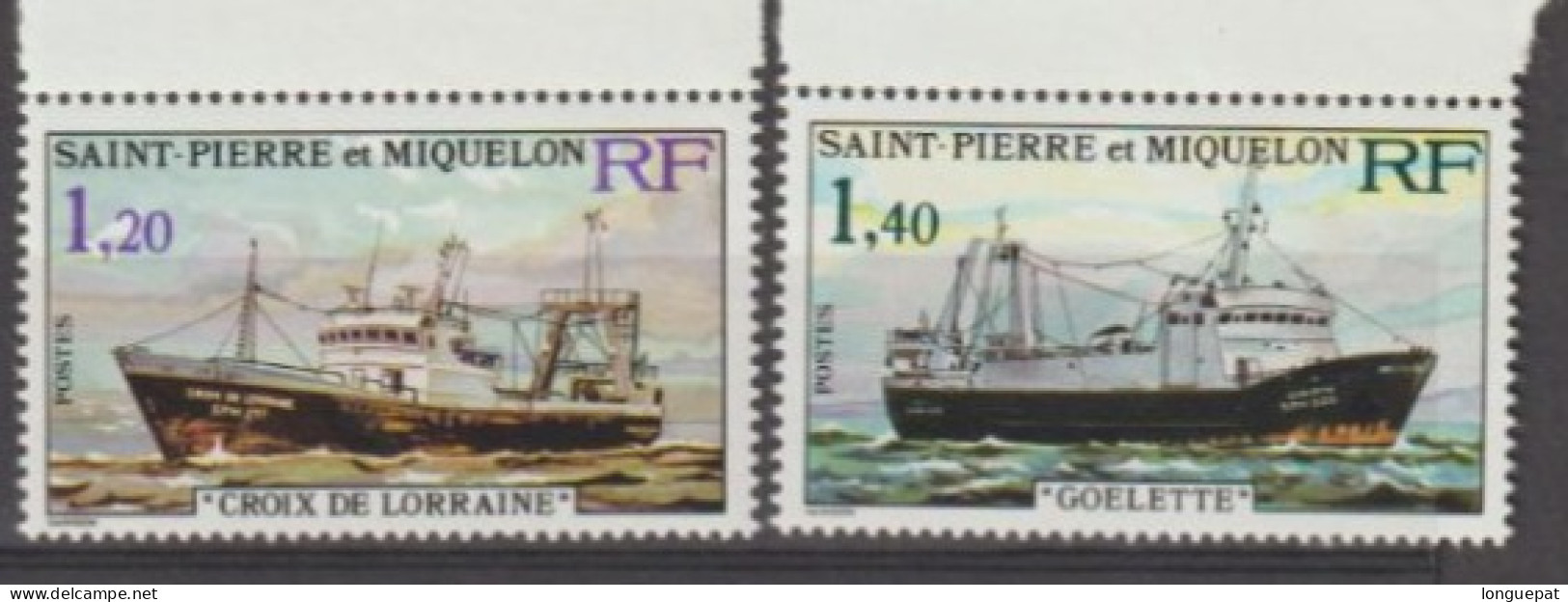 SAINT-PIERRE Et MIQUELON - Bateaux De Pêche : "Croix De Lorraine", "Goélette" - Mer - Poissons - Ungebraucht