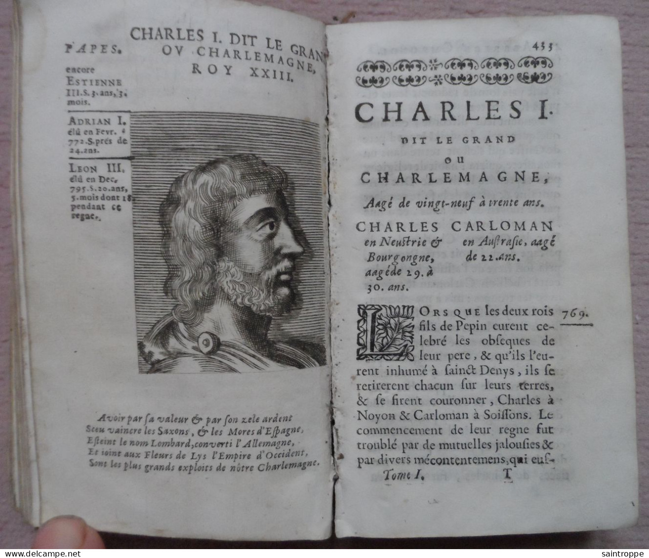 Livre Ancien de 1677.L'Histoire de France.Abrégé Chronologique.Tome Premier.Par le sieur de Mezeray.