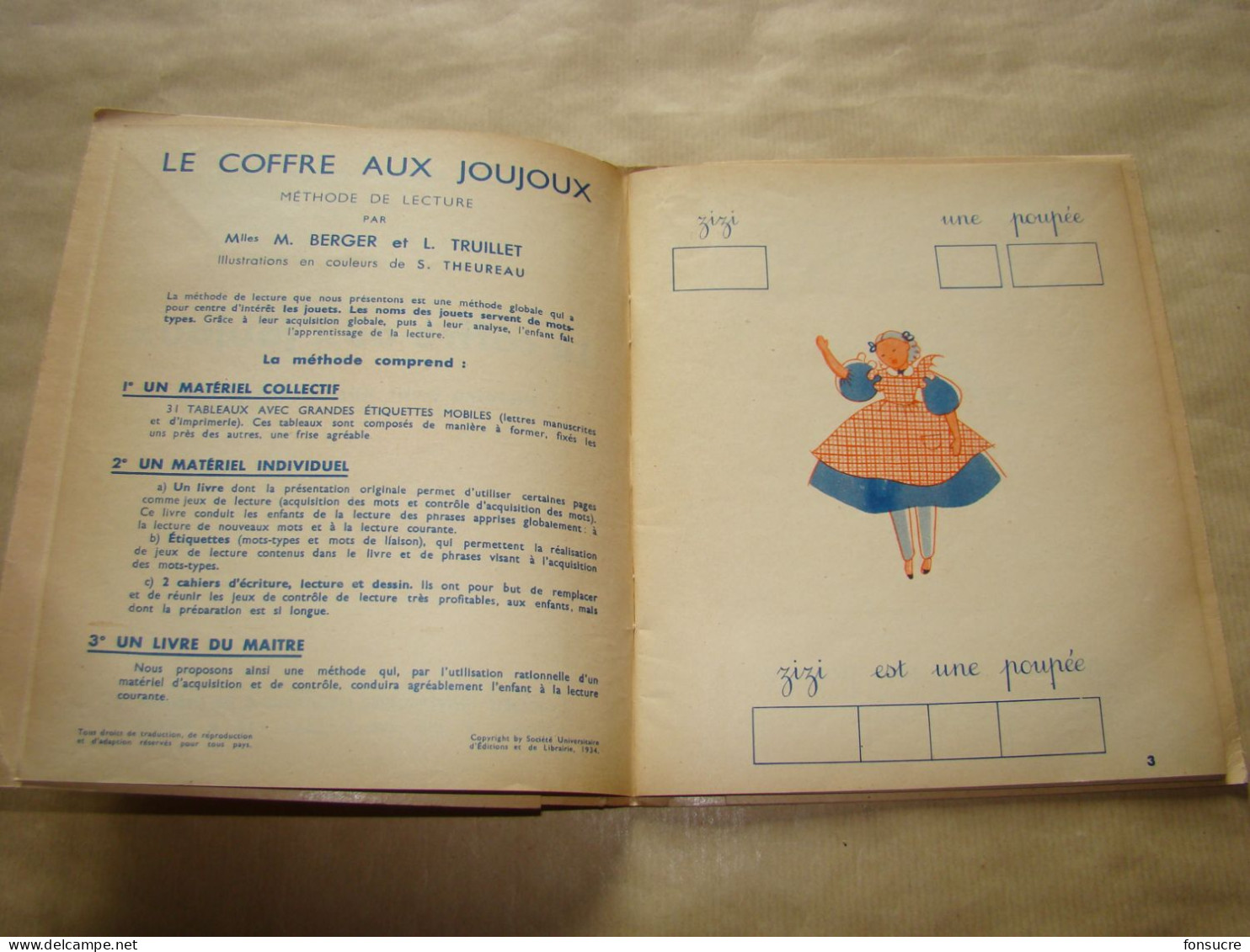 VR20 Livre Scolaire Histoire Pour Apprendre à Lire "Le Coffre Aux Joujoux" M. Berger L. Truillet Ed. Sudel 54 Pages 1950 - 6-12 Jaar