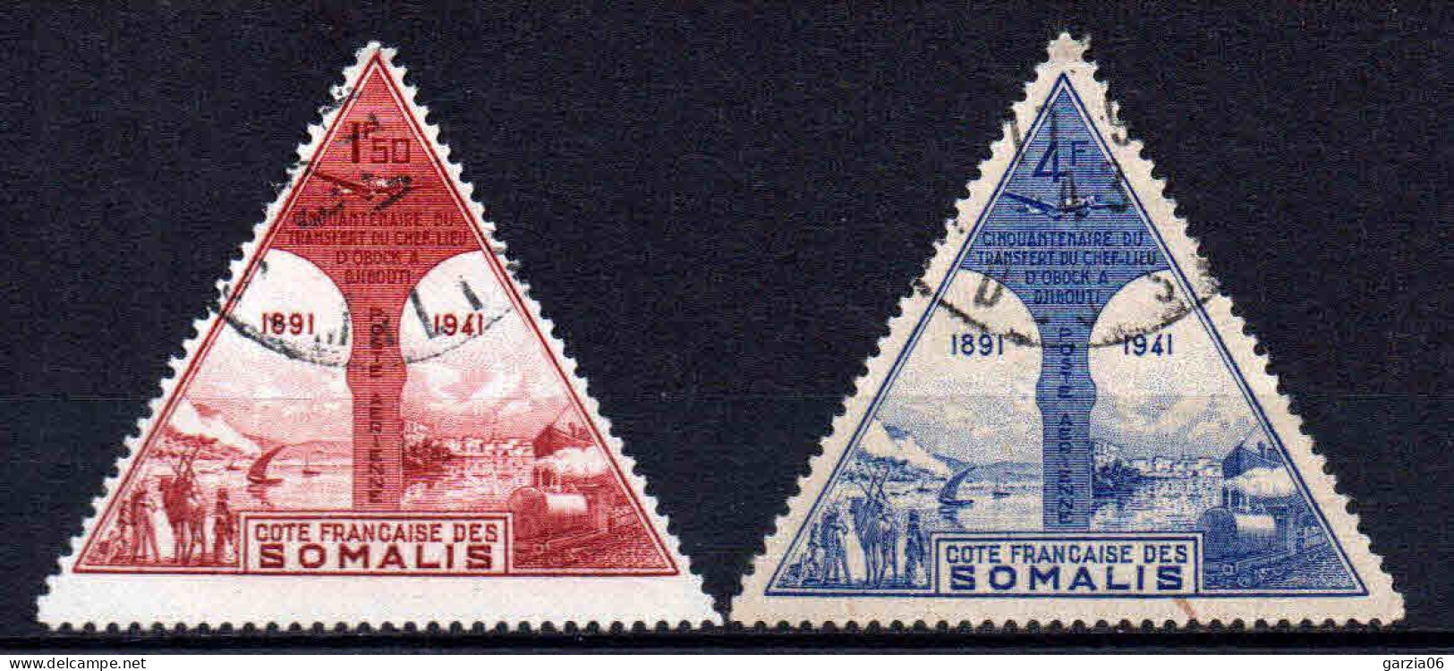 Cote Des Somalis  - 1943   - Transfert Du Chef Lieu -  PA N° 11/12  - Oblit -Used - Used Stamps