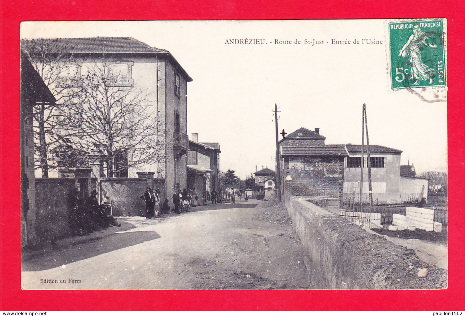 F-42-Andrezieu-03A113  Andrezieux,  Route De St Just, Entrée De L'usine, Cpa  - Andrézieux-Bouthéon