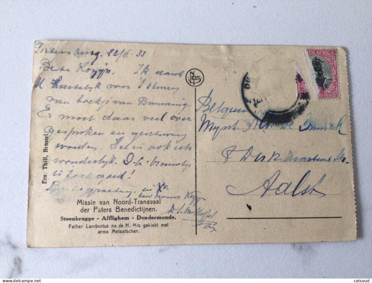 Carte Postale Ancienne (1933) Steenbrugge-Afflighem-Dendermonde Missie Van Noord-Transvaal Der Paters - Dendermonde