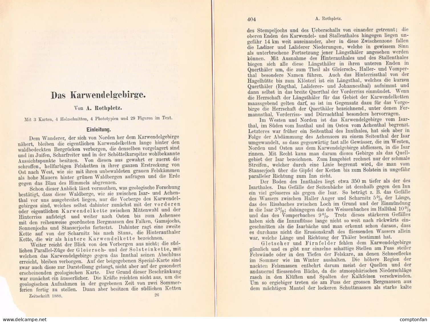 A102 1510 August Rothpletz Karwendelgebirge Tirol Bayern Artikel 1888 - Sonstige & Ohne Zuordnung