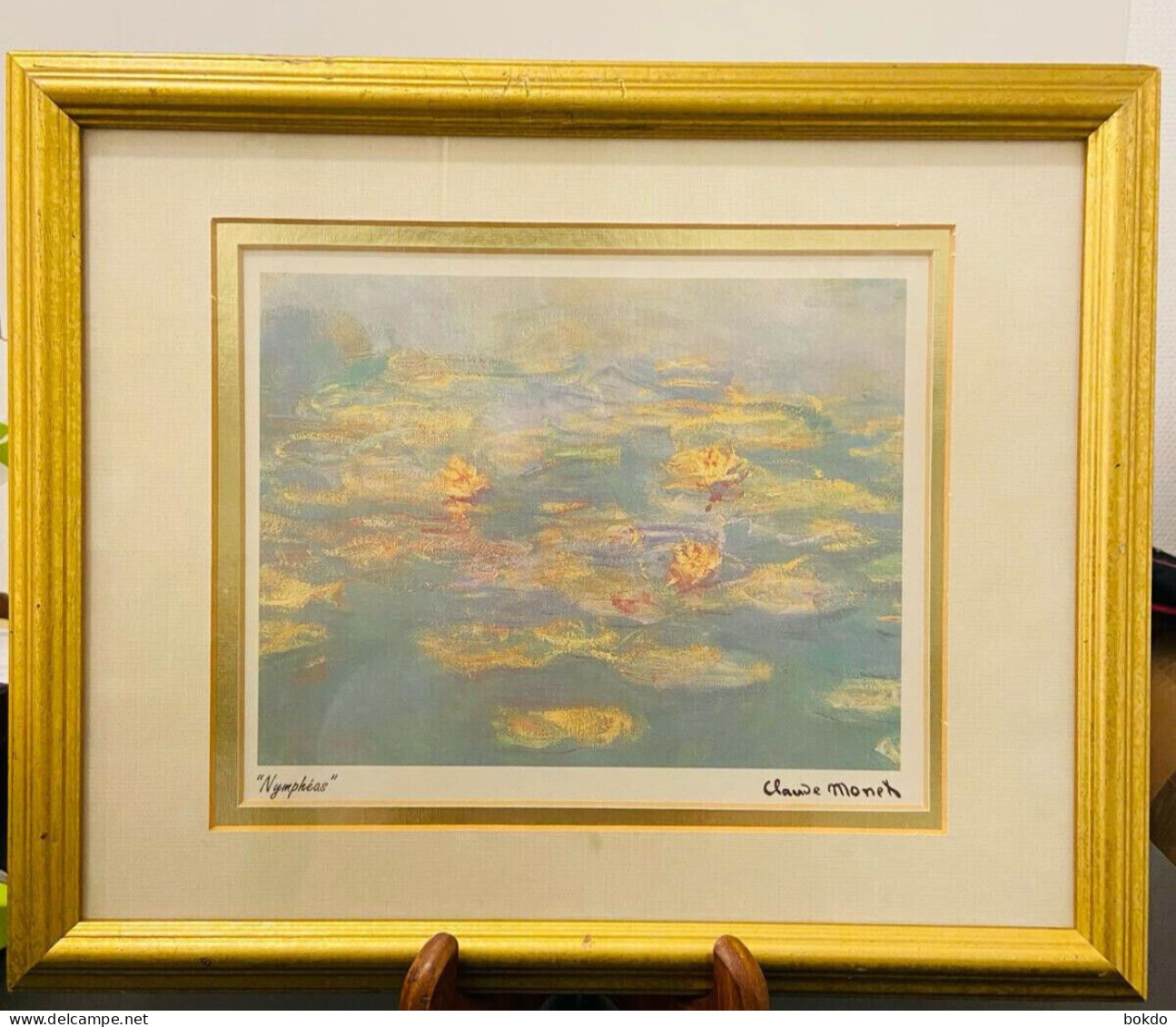 Tableau Cadre Bois - Reproduction "Claude Monet" - LES NYMPHEAS - Altri & Non Classificati