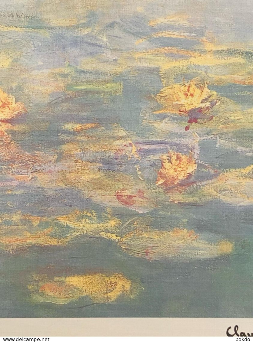 Tableau cadre bois - reproduction "Claude Monet" - LES NYMPHEAS