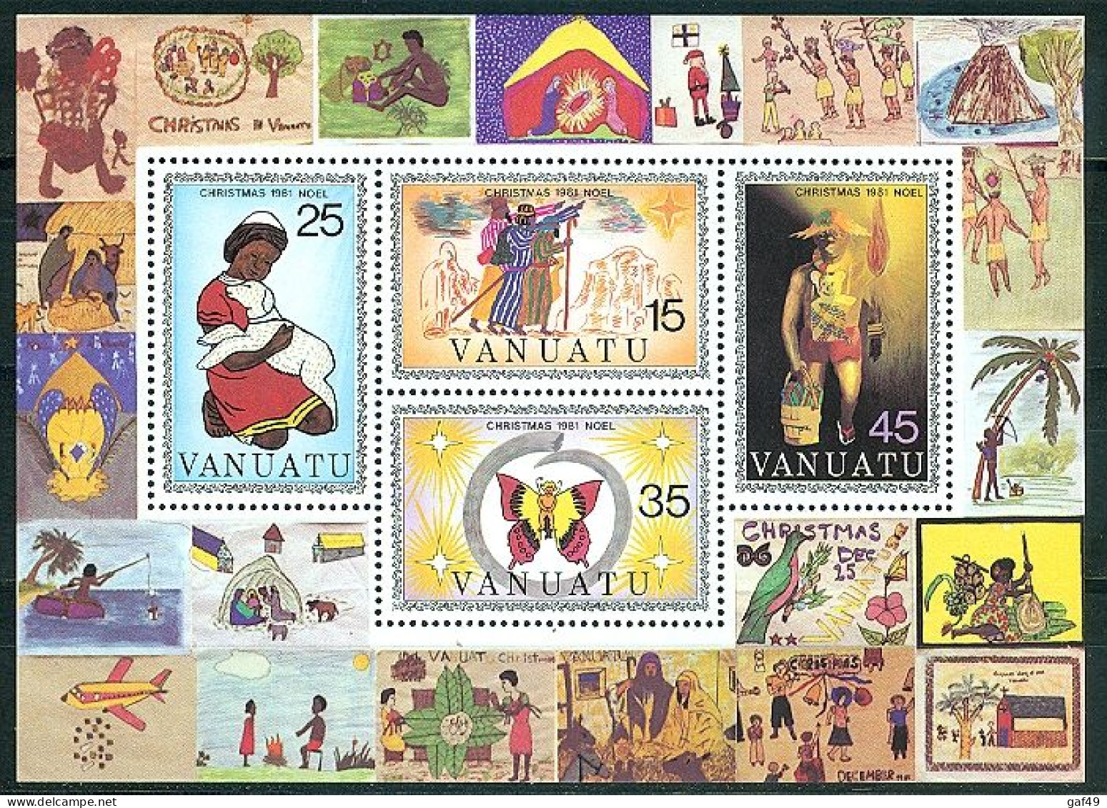Vanuatu, Noël 1981tableaux Divers, Bloc Feuillet N° 2 Y&T Neufs Sans Charnière - Vanuatu (1980-...)