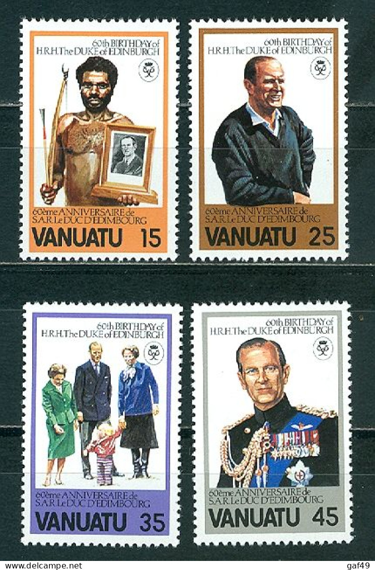 Vanuatu, 60e Anniversaire Du Duc D'Edimbourg, N° 624 à 627 Y&T Neufs Sans Charnière Très Frais - Vanuatu (1980-...)