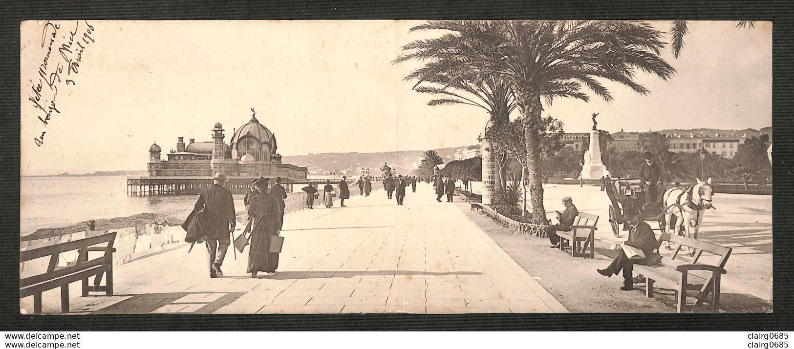 06 - NICE  - La Jetée Promenade - CARTE-LETTRE - 28 X 11 - 1906 - Szenen (Vieux-Nice)