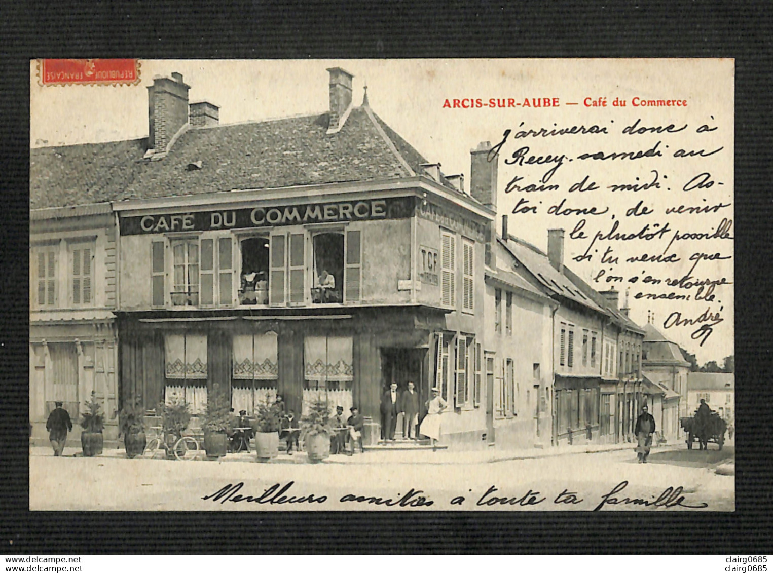 10 - ARCIS SUR AUBE - Café Du Commerce - 1907 - Arcis Sur Aube