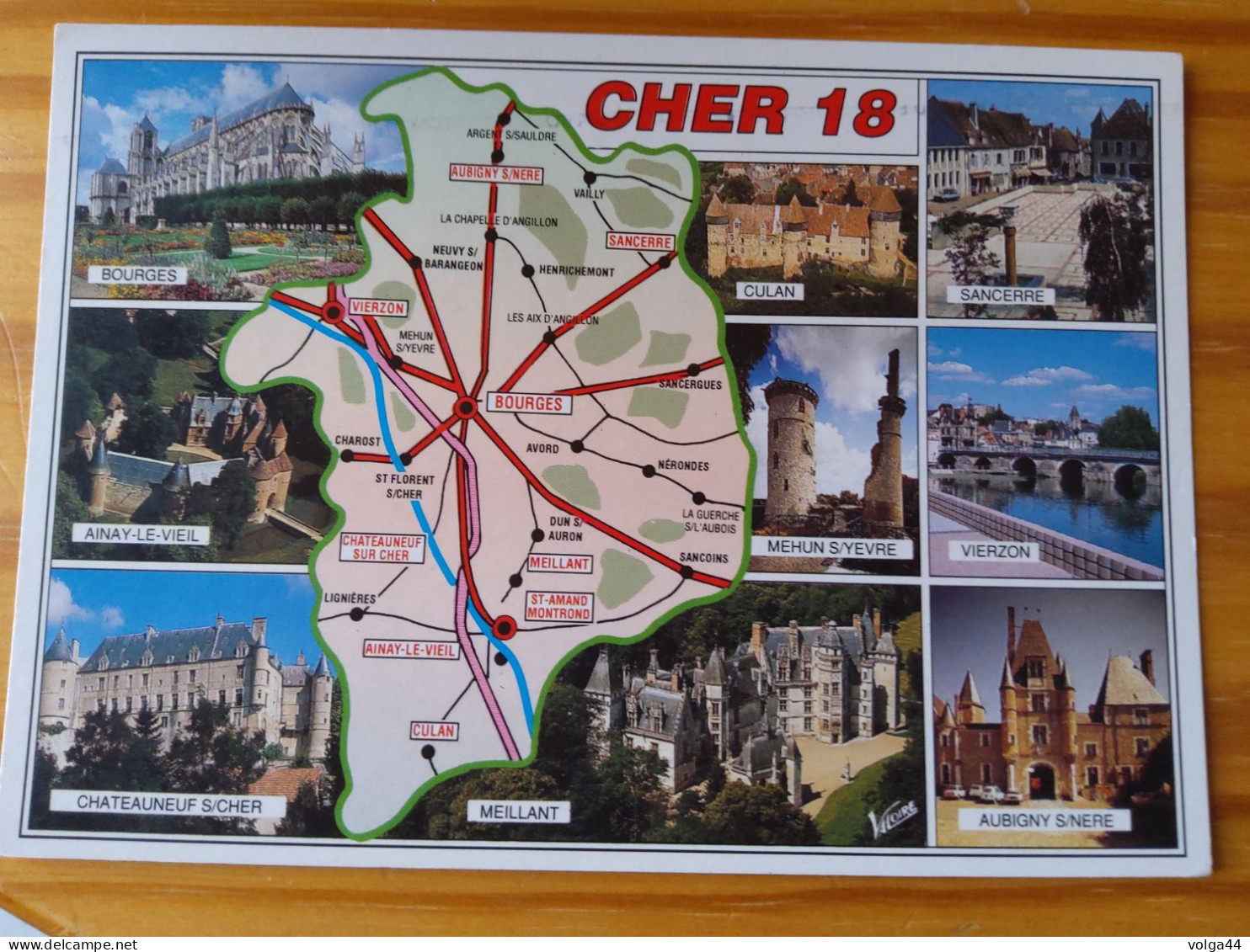 18 - LE CHER-  Carte Géographique - Contour Du Département Avec Multivues - Maps