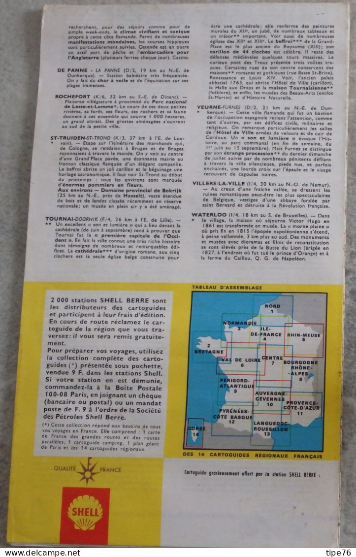 Carte Routière Shell  Cartoguide Nord  1967 / 68 - Roadmaps