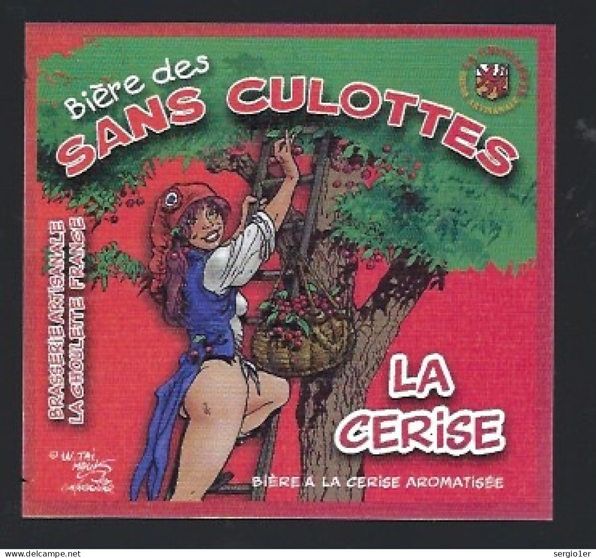 étiquette Bière France: Biere Des Sans Culottes à La Cerise Bière Artisanale Brasserie La Choulette Hordain Nord "femme" - Beer