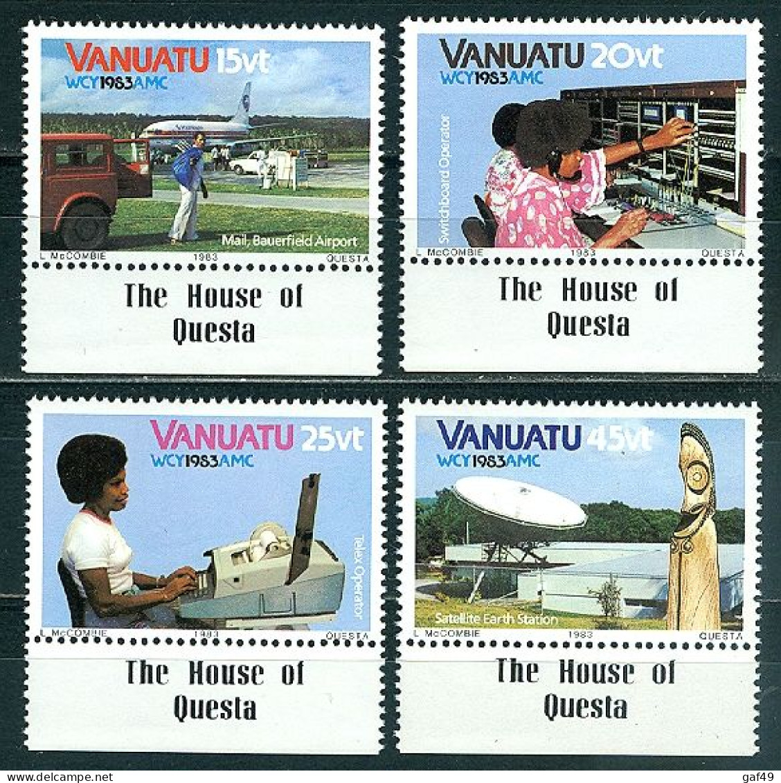 Vanuatu, Année Mondiale Des Communications , N° 682 à 685 Y&T Neufs Sans Charnière Bord De Feuille Avec Légende - Vanuatu (1980-...)