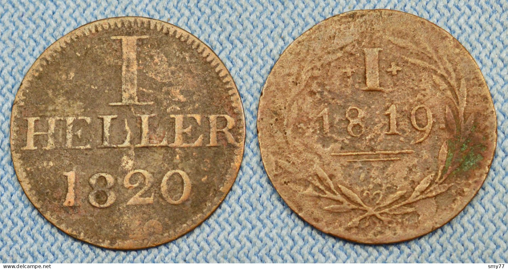 Judenpfennig • Lot 2 X • 1 Heller 1820 • 1 Pfennig 1819 • Frankfurt / Francfort •  [24-760] - Andere & Zonder Classificatie