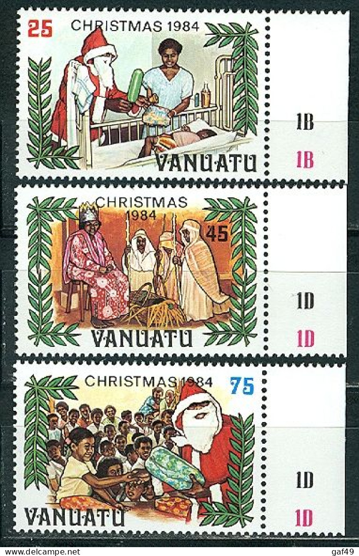 Vanuatu, Noël 1984 (père Noël Bergers Et Mages), N° 702 à 704 Y&T Neufs Sans Charnière Bord De Feuille Très Frais - Vanuatu (1980-...)