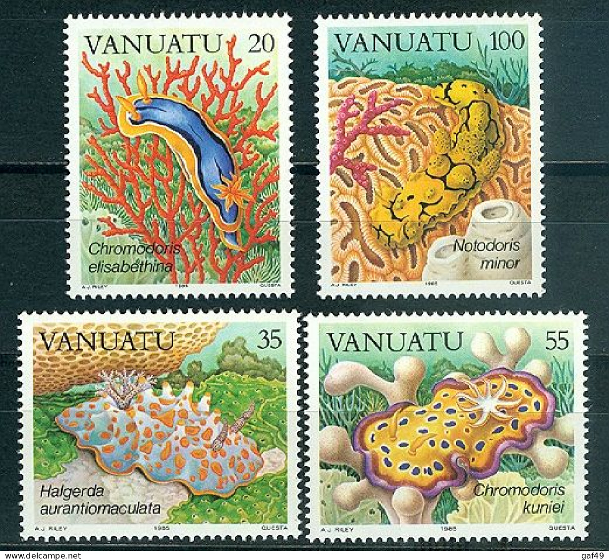 Vanuatu, Faune Sous-marine Nudibranches, N° 727 à 730 Y&T Neufs Sans Charnière Très Frais - Vanuatu (1980-...)