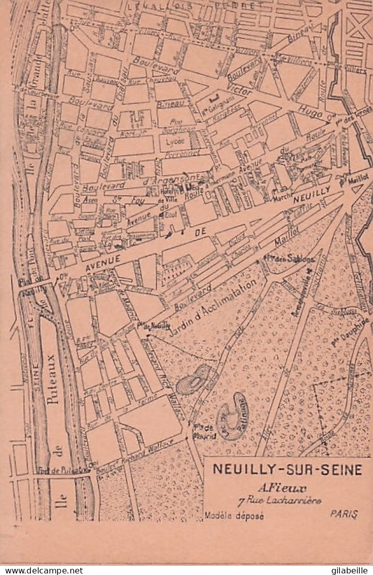 92 - NEUILLY Sur SEINE - Plan De La Ville - Neuilly Sur Seine