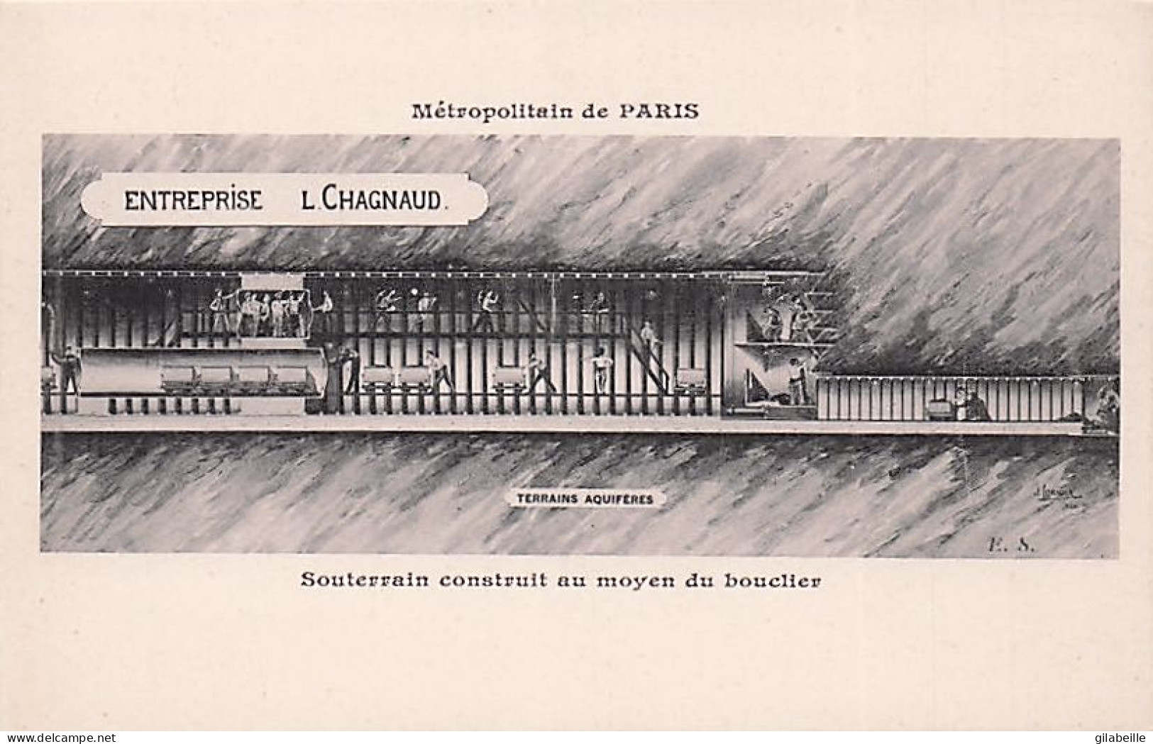 75 - PARIS  - Métropolitain De PARIS - Souterrain Construit Au Moyen Du Bouclier - Pariser Métro, Bahnhöfe