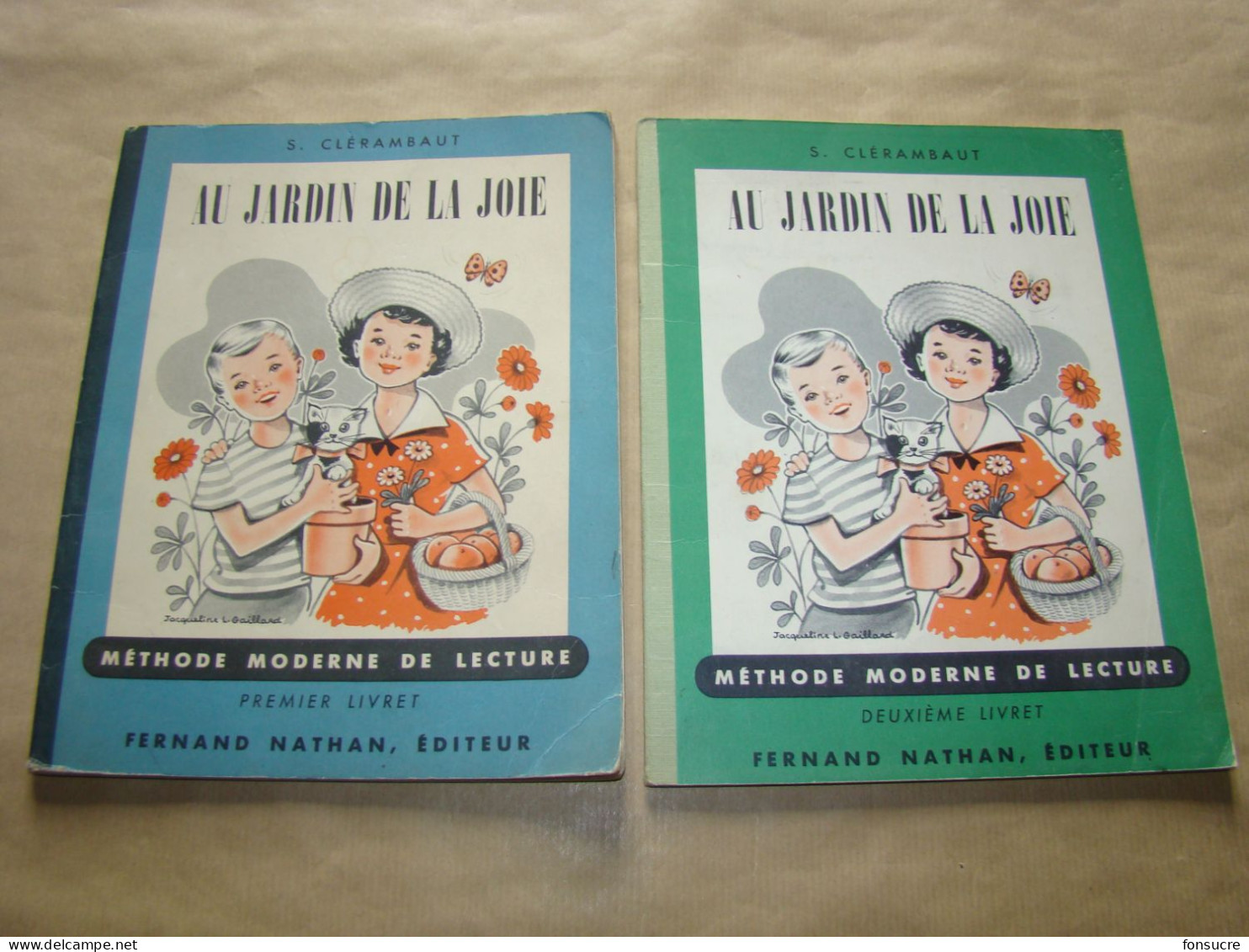 VR20 Livre Scolaire Au Jardin De La Joie S. CLERAMBAUT Livret 1 &  2 Ed. Fernand Nathan - Unclassified