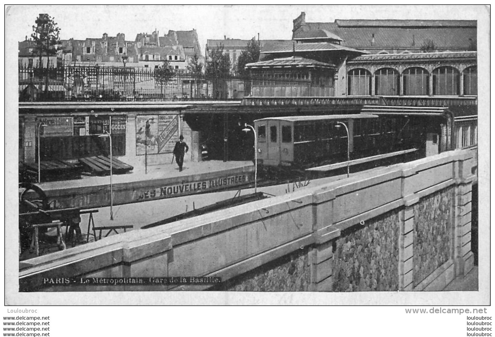 PARIS LE METROPOLITAIN  GARE DE LA BASTILLE AVEC PUBLICITE AU VERSO VOIR LES DEUX SCANS - Pariser Métro, Bahnhöfe