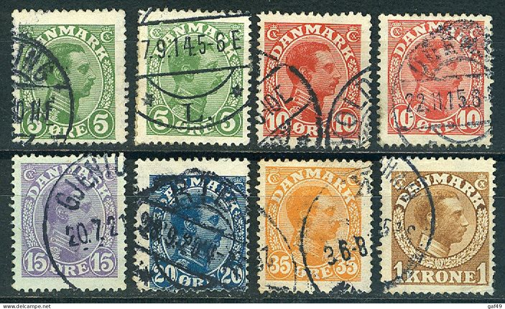Danemark  Lot Timbres Christian X N° Y & T: 73 74 76 77 79 82  Oblitérations à Voir. - Used Stamps