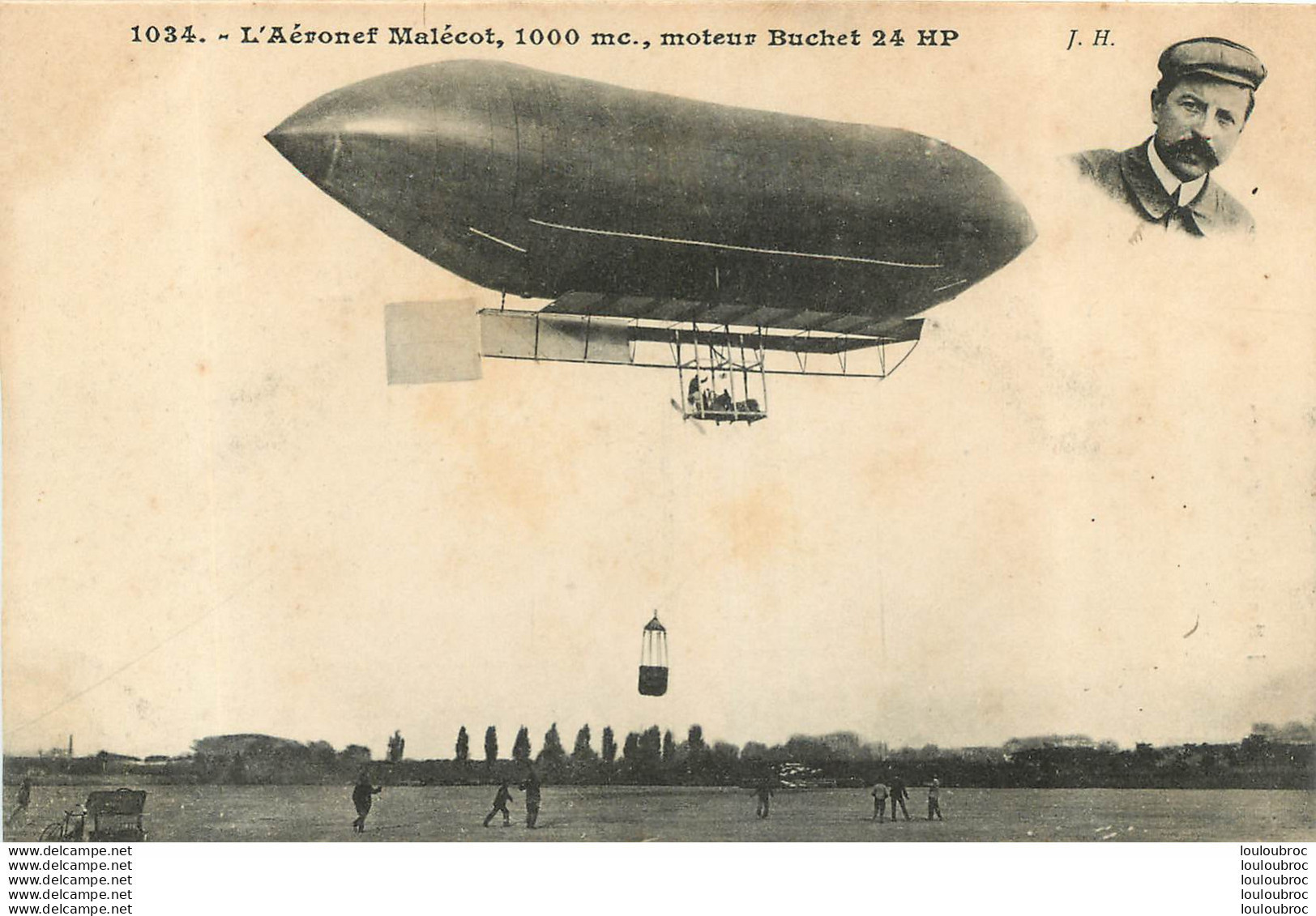 DIRIGEABLE AERONEF MALECOT MOTEUR BUCHET R1 - Luchtschepen