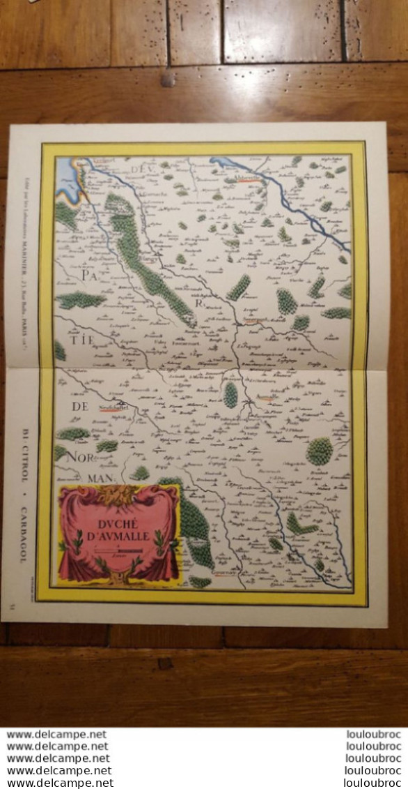 BELLE CARTE GEOGRAPHIQUE LE DUCHE D'AUMALE VOIR LES 2 SCANS ET PHOTOS TOURISTIQUES 36X27CM - Cartes Géographiques