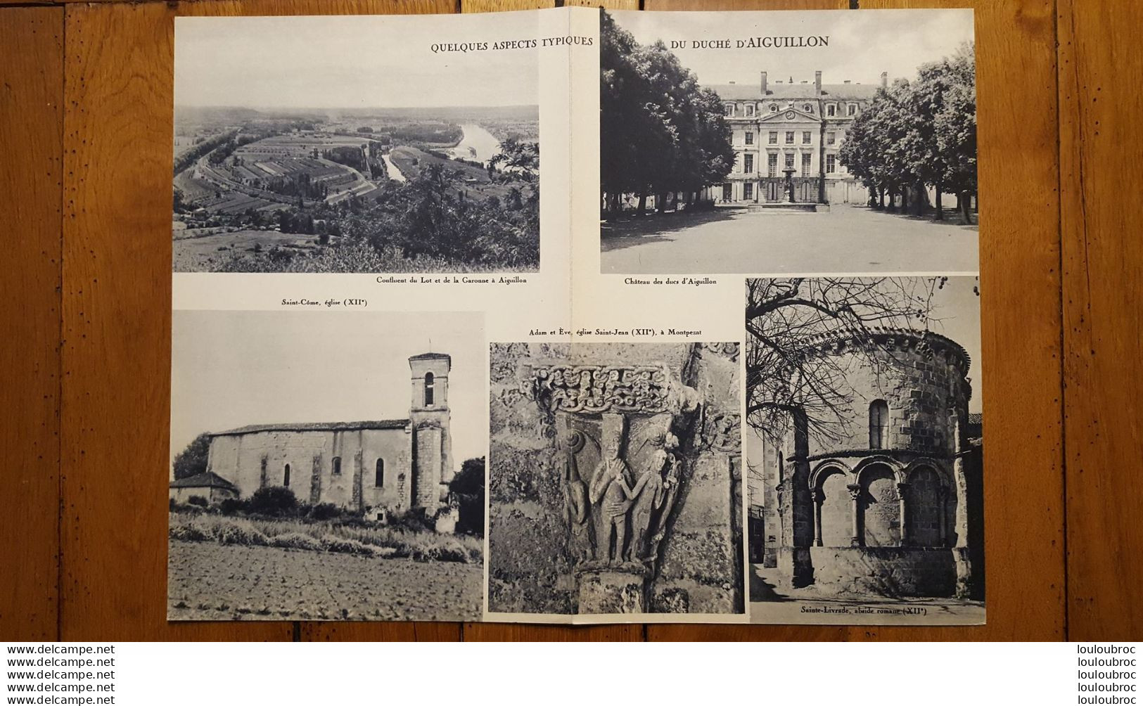 BELLE CARTE GEOGRAPHIQUE LE DUCHE D'AIGUILLON VOIR LES 2 SCANS ET PHOTOS TOURISTIQUES 36X27CM - Cartes Géographiques