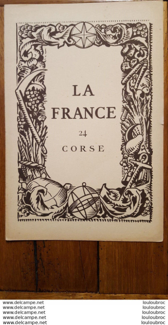 BELLE CARTE GEOGRAPHIQUE LA CORSE VOIR LES 2 SCANS ET PHOTOS TOURISTIQUES 36X27CM - Carte Geographique