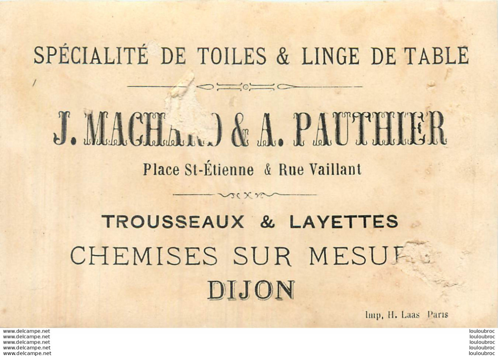 CHROMO  J. MACHARD ET A. PAUTHIER  A DIJON  IMP LAAS - Other & Unclassified