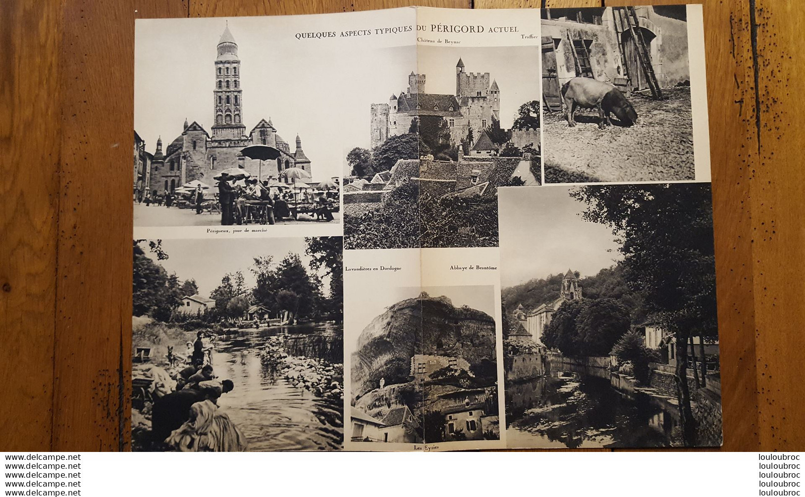 BELLE CARTE GEOGRAPHIQUE LE PERIGORD  VOIR LES 2 SCANS ET PHOTOS TOURISTIQUES 36X27CM - Cartes Géographiques