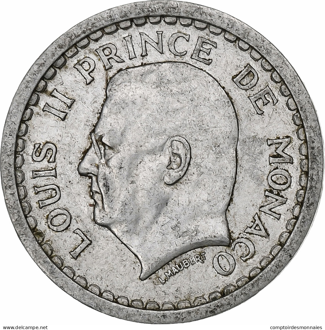 Monaco, Louis II, Franc, 1943, Aluminium, TTB, KM:120 - 1960-2001 Franchi Nuovi