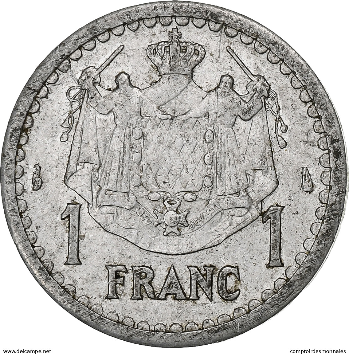 Monaco, Louis II, Franc, 1943, Aluminium, TTB, KM:120 - 1960-2001 Nouveaux Francs